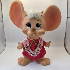 Huron Products Co Vintage Mouse Holiday Figure Large Ears Rotating Head